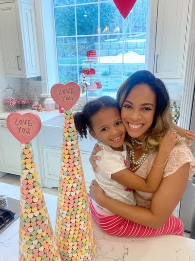 My daughter and I had so much fun making these conversation heart trees!!