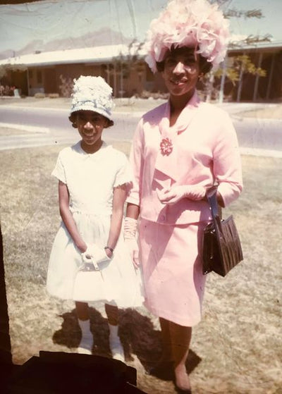 Pictures of my mom when she was a young girl and my grandmother.